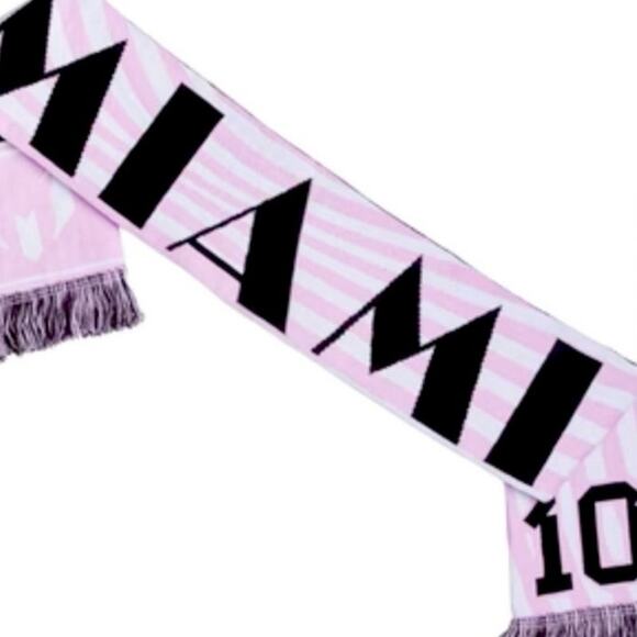 Inter Miami Messi soccer club scarf NWT pink and black - Picture 3 of 6